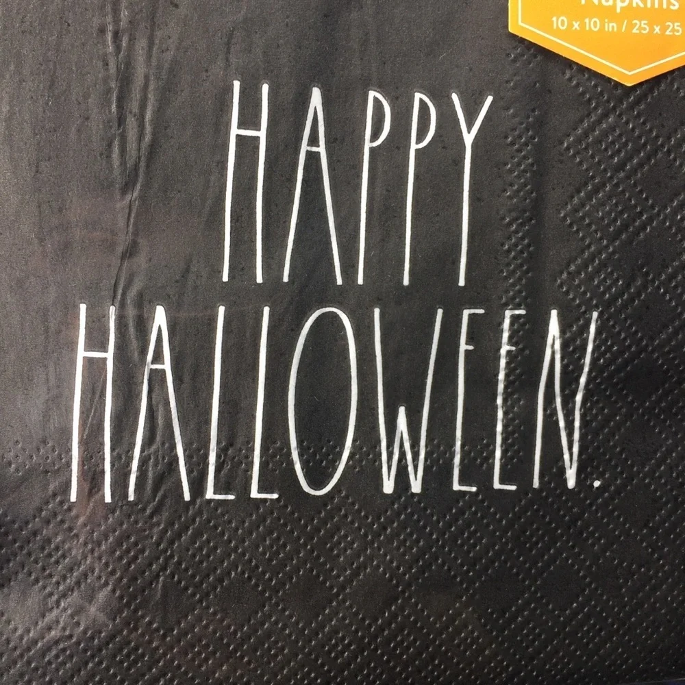 2 packs Rae Dunn Halloween Cocktail Napkins Black
